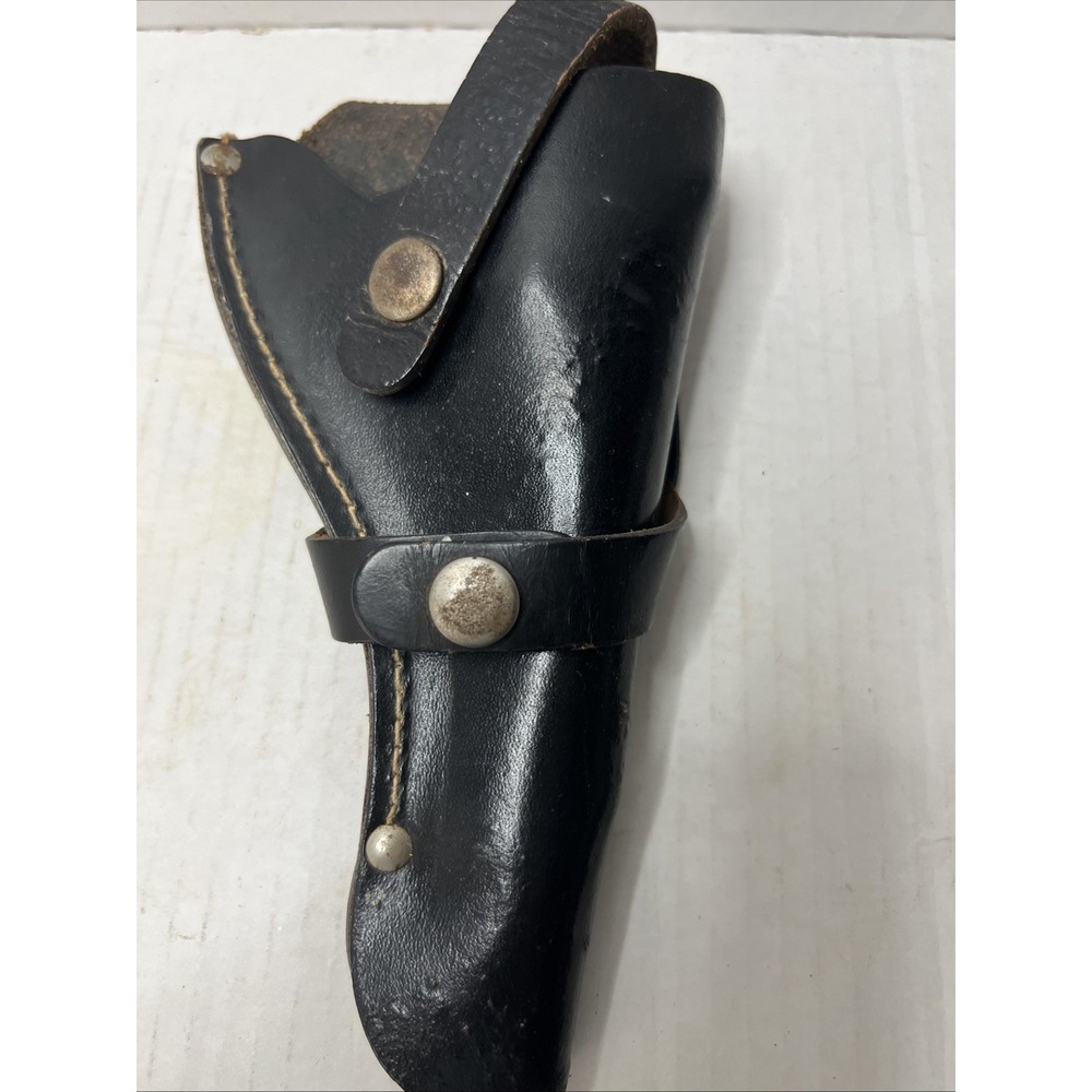 Vintage Black Leather Revolver Holster